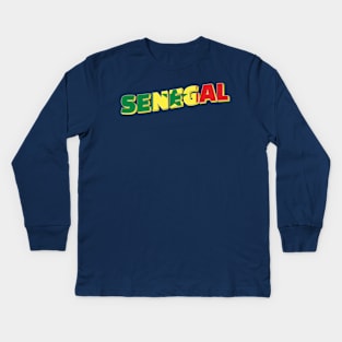 Senegal Vintage style retro souvenir Kids Long Sleeve T-Shirt